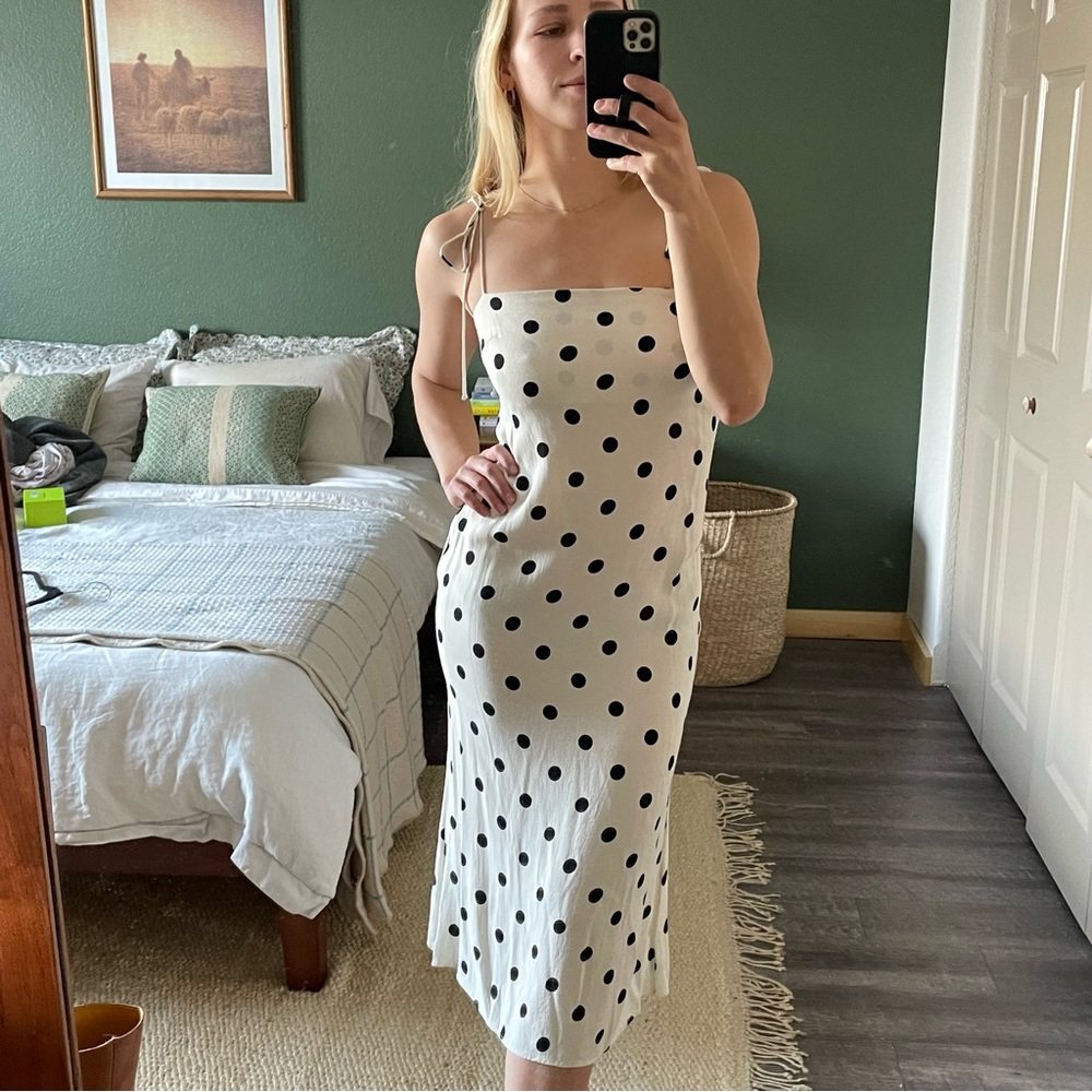 Reformation Polka Dot Midi Dress